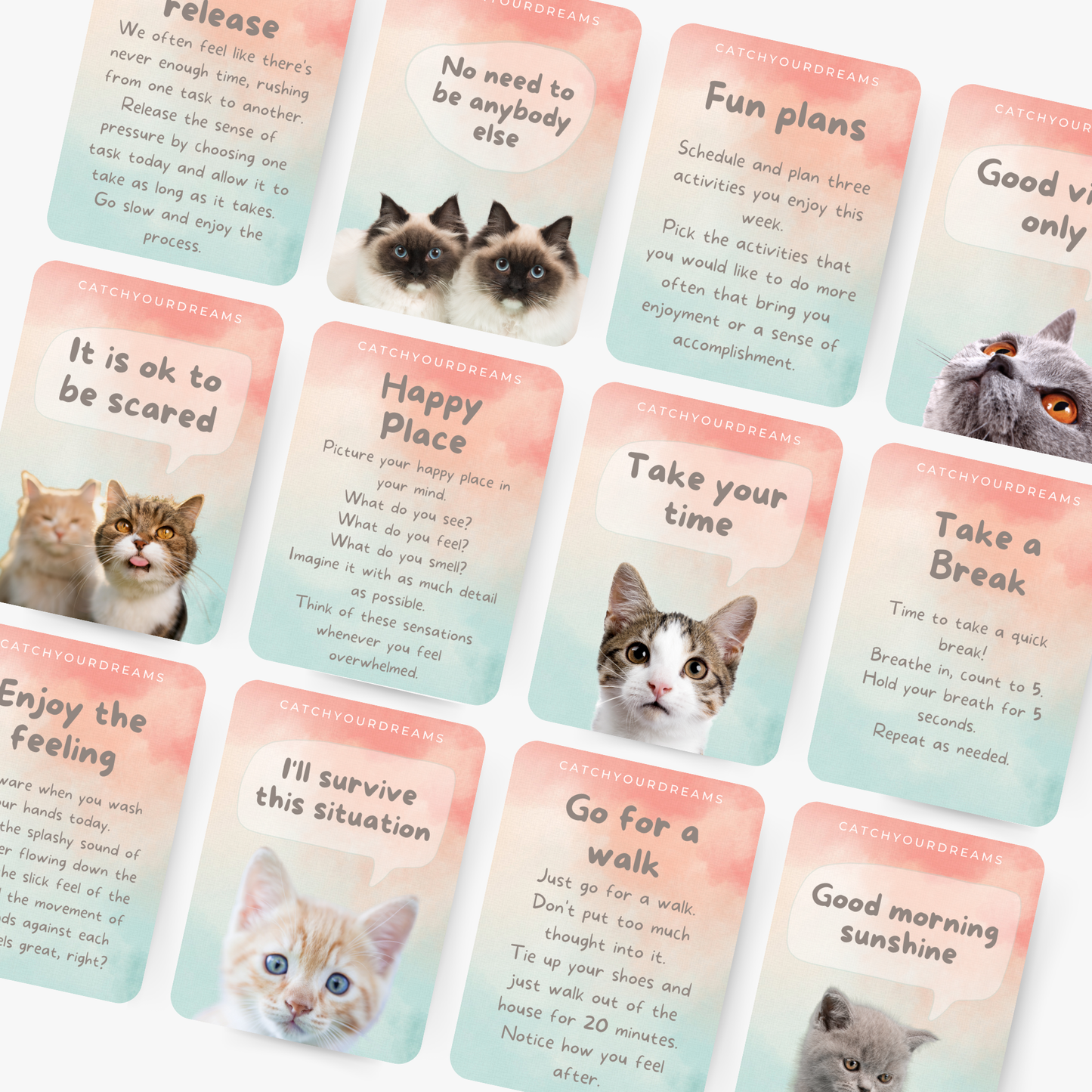 Cats Against Anxiety - Affirmation Cards for Self Care