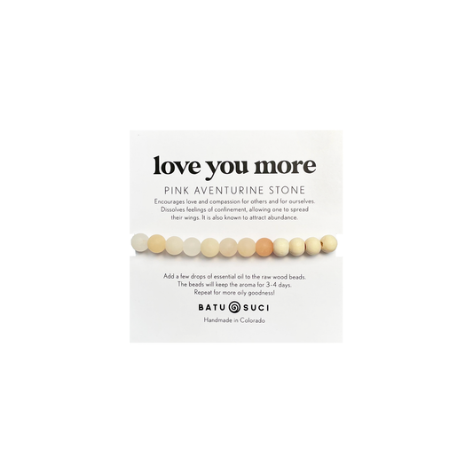 Love you More Diffuser Bracelet  |  Pink Aventirune Aromatherapy Bracelet