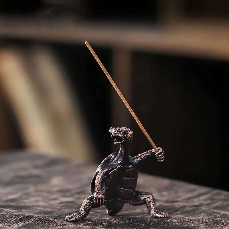 Small Brass Turtle Incense Holder