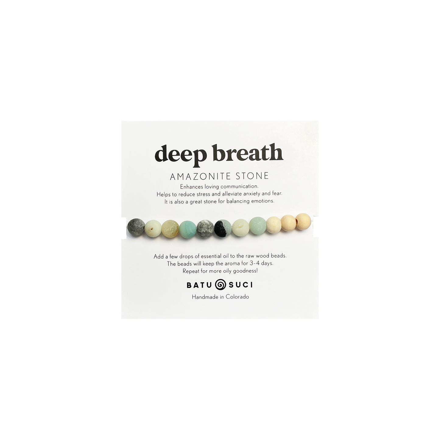 Deep Breath Diffuser Bracelet  |  Amazonite + Aromatherapy