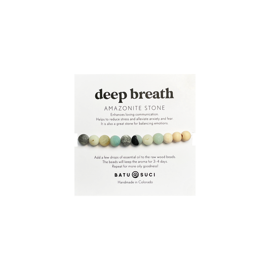 Deep Breath Diffuser Bracelet  |  Amazonite + Aromatherapy