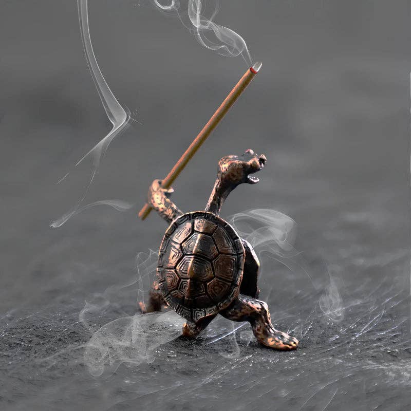 Small Brass Turtle Incense Holder