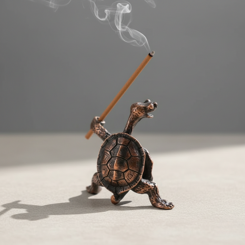 Small Brass Turtle Incense Holder