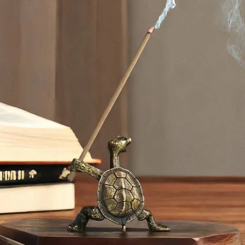 Small Brass Turtle Incense Holder