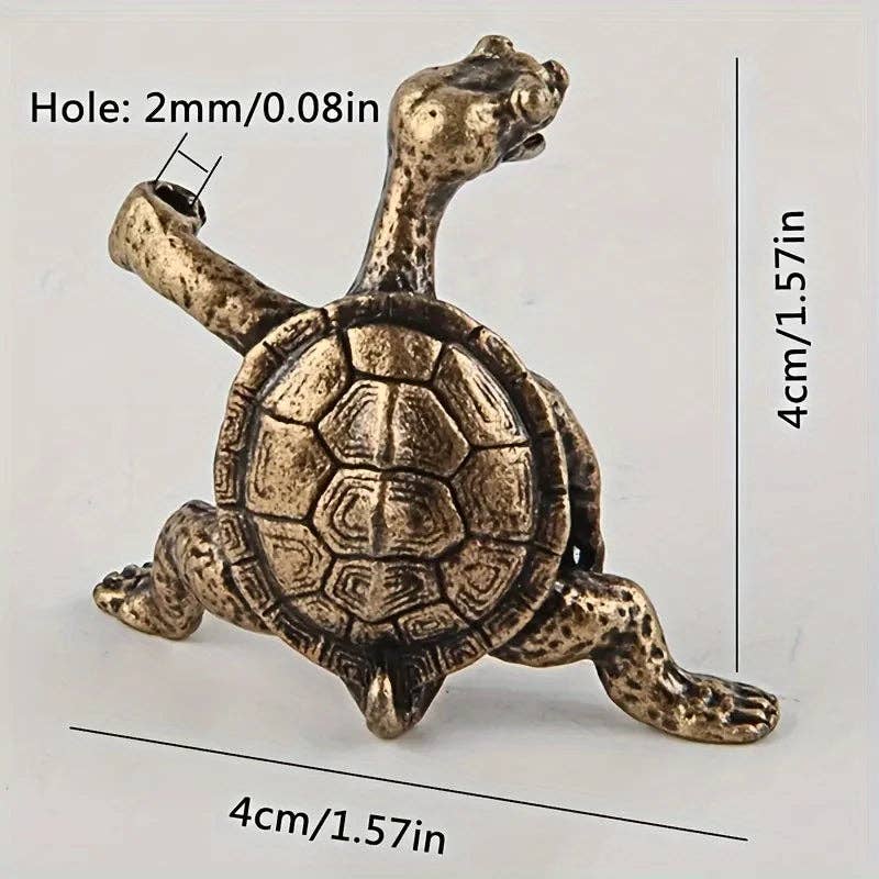 Small Brass Turtle Incense Holder