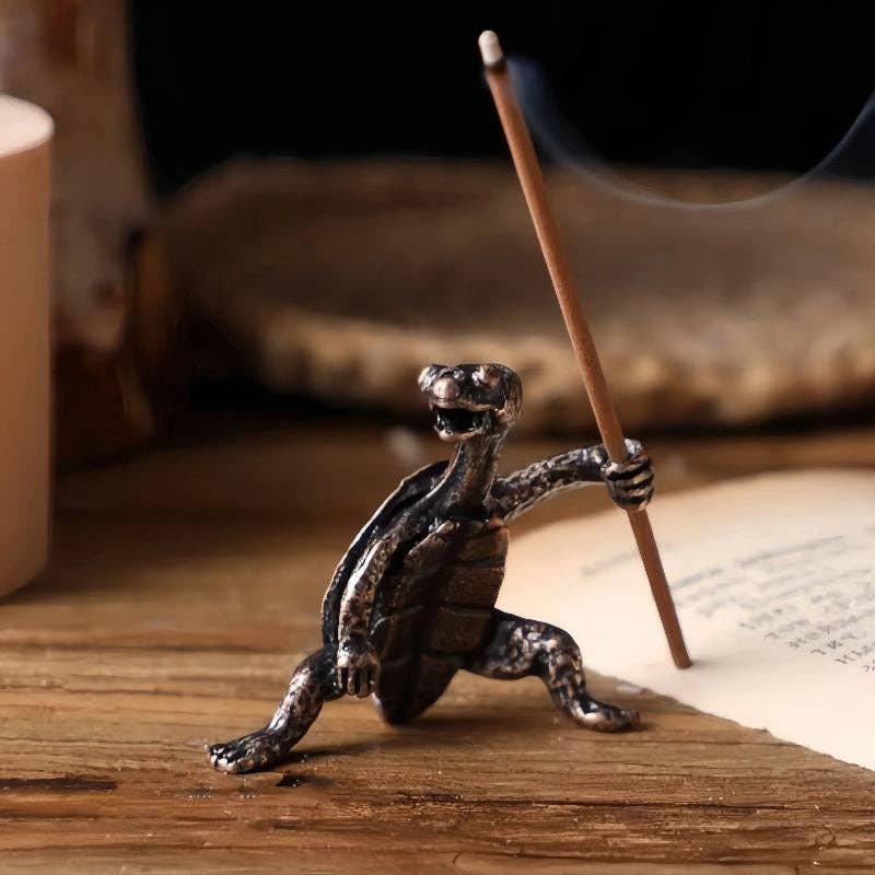 Small Brass Turtle Incense Holder
