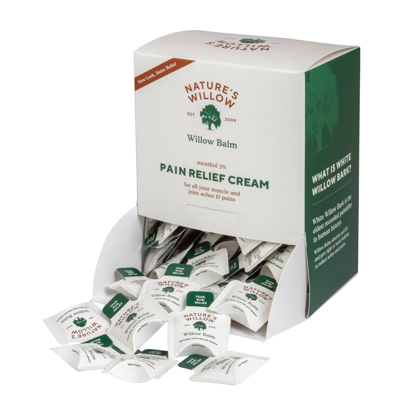 Willow Balm Sampling Tower 70 ct Pain Relief Cream Packets💘
