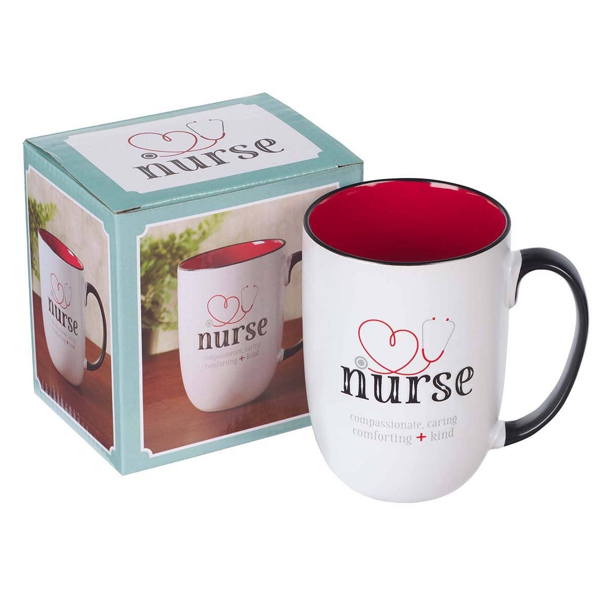Mug White/Red Stethoscope Nurse