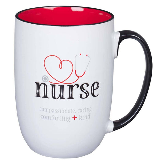 Mug White/Red Stethoscope Nurse