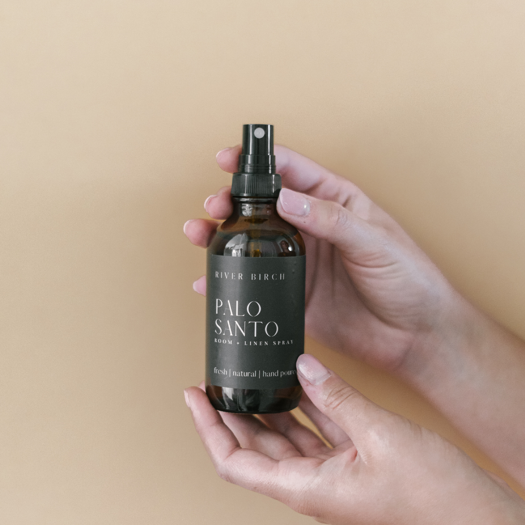 Palo Santo - 4 oz Amber Glass Room + Linen Spray