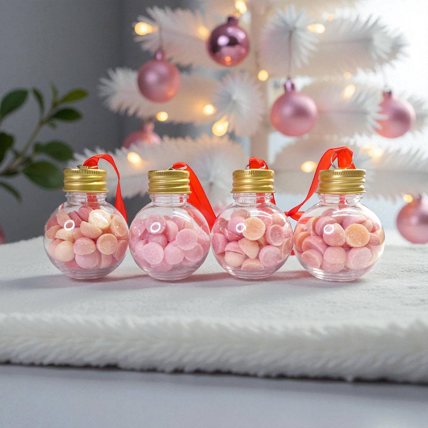 Pink Sugar Scrub Ornament Gifts – All-Natural Bath Minis
